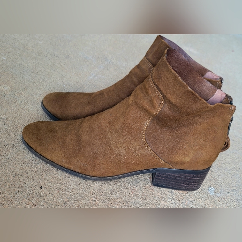 LUCKY BRAND LAHELA Brown Suede Leather Ankle Boots, WOMENS SHOES SIZE 8M - Picture 5 of 7